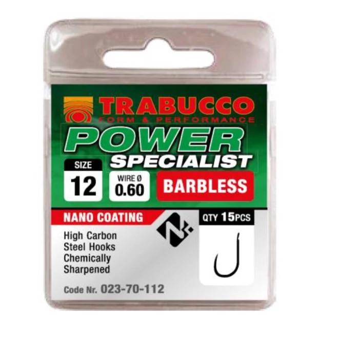 Trabucco Power Specialist szakáll nélküli horog, méret: 12