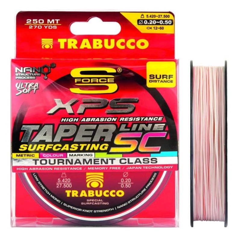 Trabucco Taper Line SC Surfcasting 250m 0,50-0,20mm elvékonyodó monofil zsinór
