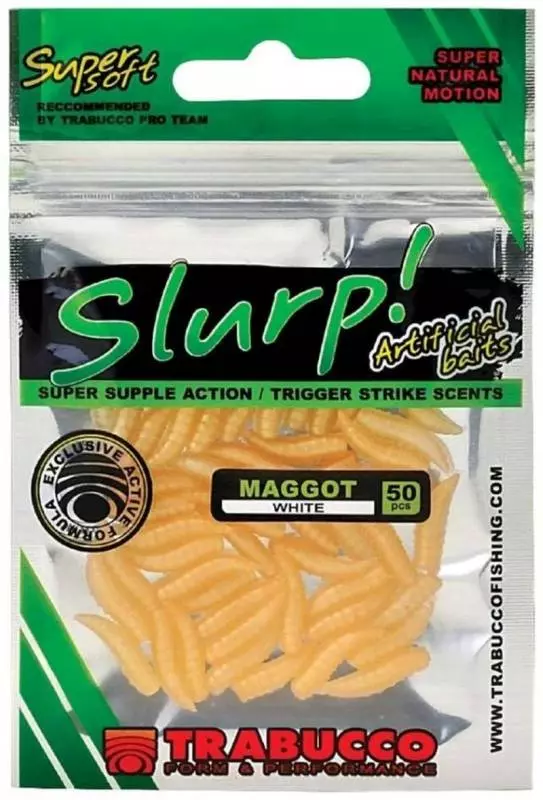 Trabucco Slurp Bait Maggot natural White 50 db, natur fehér műcsonti