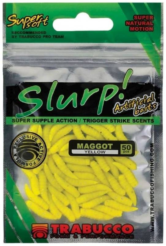 Trabucco Slurp Bait Maggot Yellow 50 db, sárga műcsonti