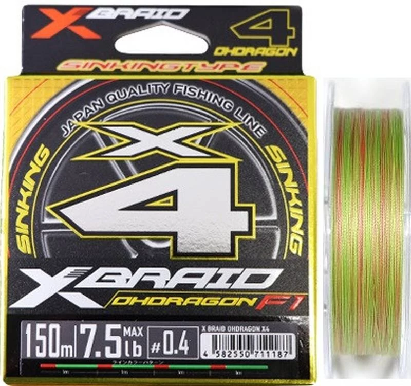 YGK Ohdragon X4 150 m 0,25mm  (1.5PE) 22,5 lb fonott zsinór