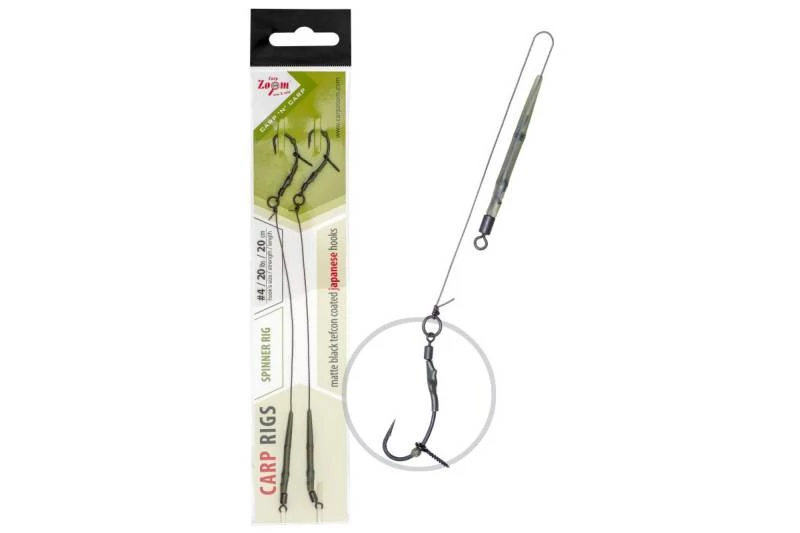 CarpZoom Spinner Rig 20cm #2 25lb bojlis előkötött horog 2db/csg