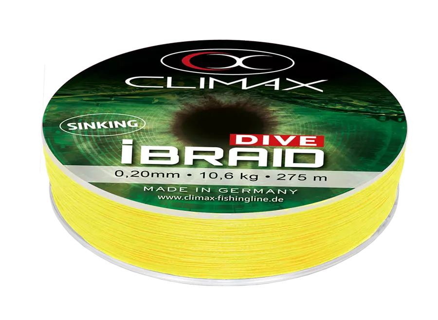 Climax iBraid Dive Sinking Fluo Yellow 275m 0,10mm 4,1kg fonott zsinór
