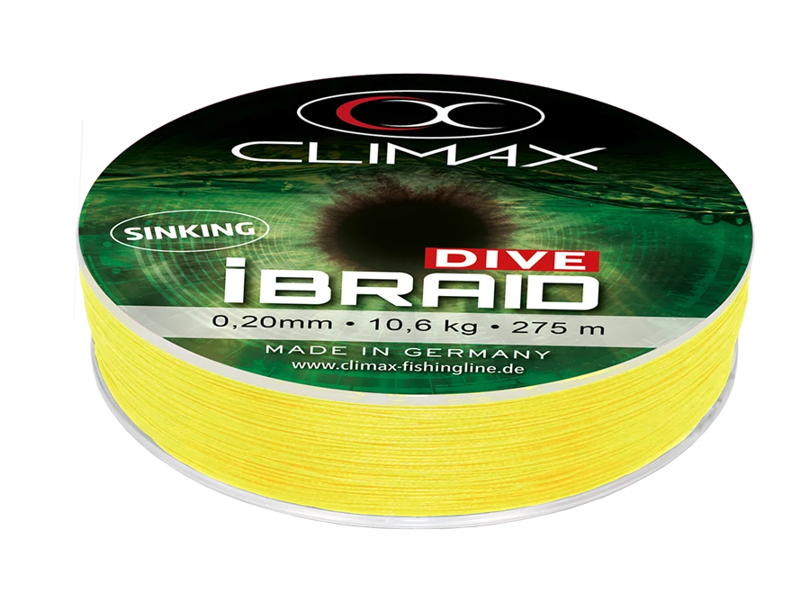 Climax iBraid Dive Sinking Fluo Yellow 275m 0,18mm 9,5kg fonott zsinór