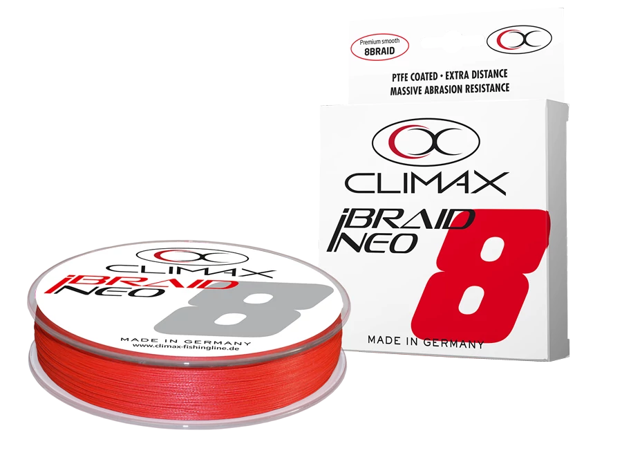 Climax iBraid Neo X8 Fluo Red 135m 0,12mm 8,5kg fonott zsinór