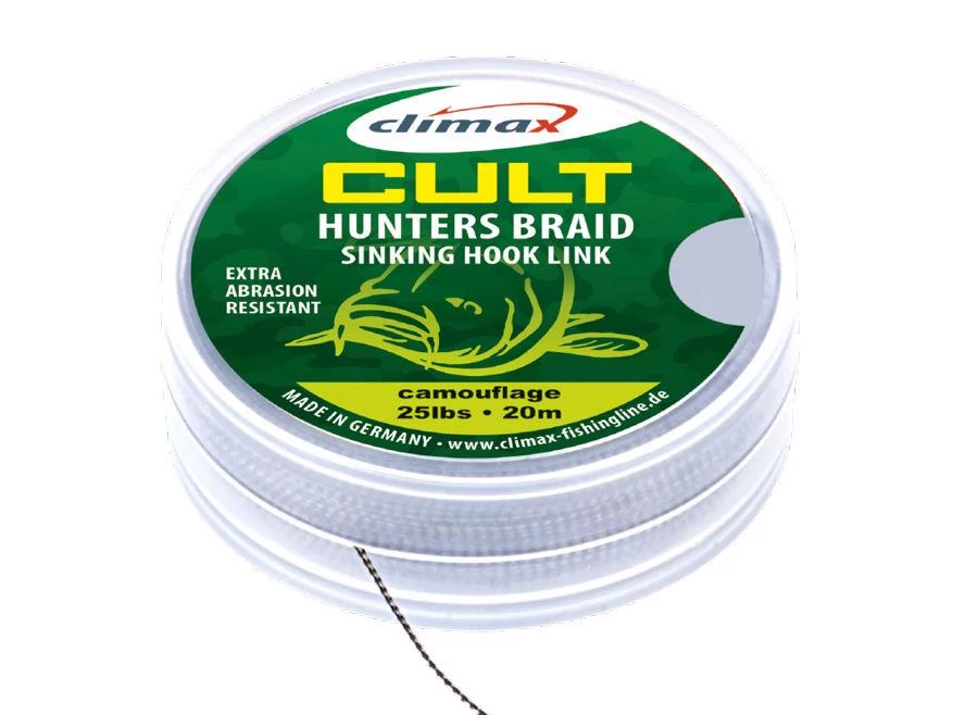 Climax Cult Carp Huntersbraid Sinking Hooklink 20m 45lb Gravel pontyozó fonott előkezsinór