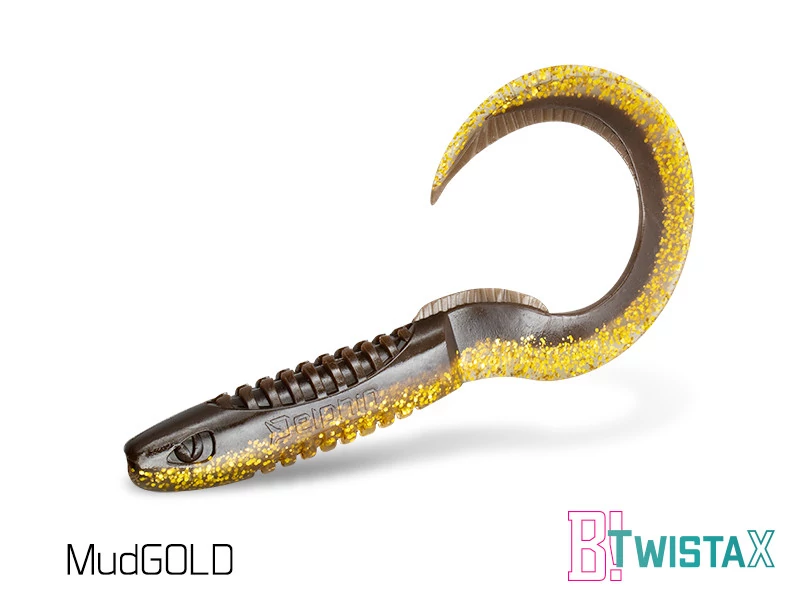 Delphin TwistaX Eeltail UVs 5db 15cm MudGOLD gumihal