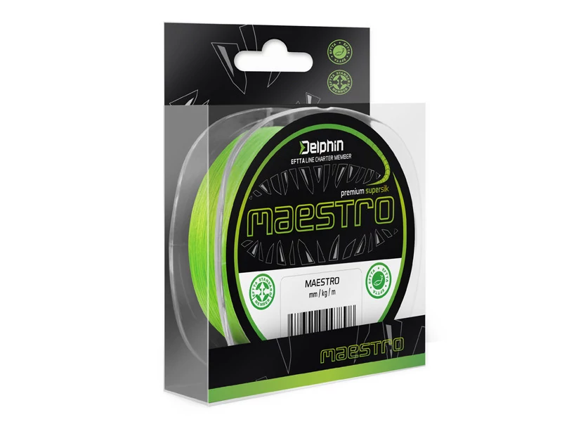 Delphin MAESTRO fluo zöld 0,15mm 9,0kg 150m fonott zsinór