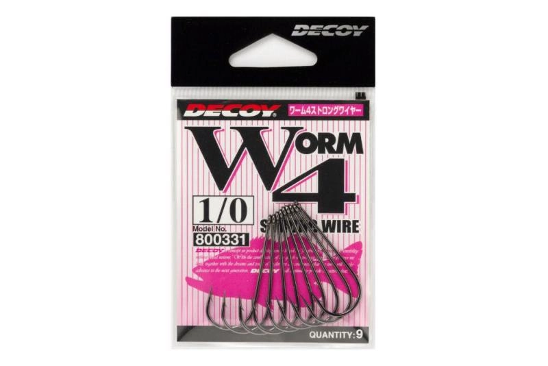 Decoy Worm 4 Strong Wire 1/0 egyágú horog 9 db/csg