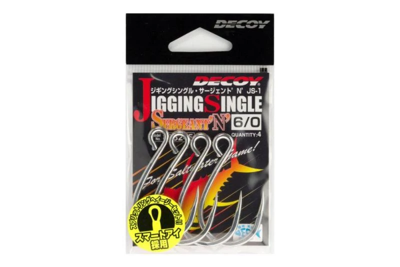 Decoy JS-1 Jigging Single Seargent N #8/0 egyágú horog 2 db/csg