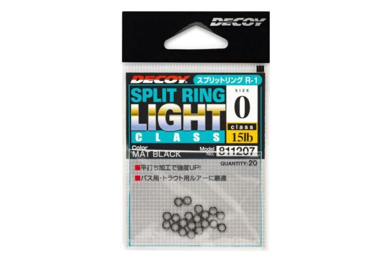 Decoy R-1 Light Class Black 3 40lbs Split Ring kulcskarika 20 db/csg