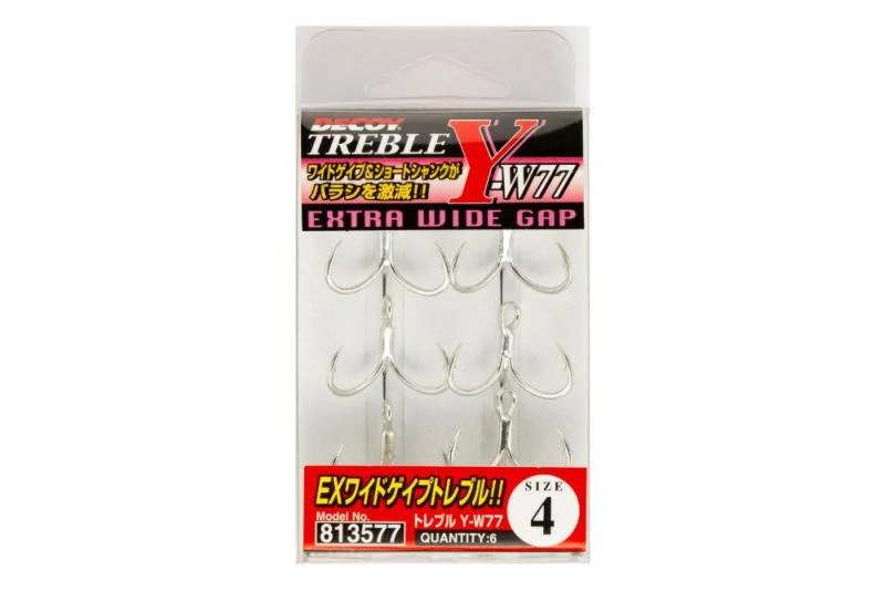 Decoy Y-W77 Extra Wide Gap #1/0 hármas horog 4 db/csg