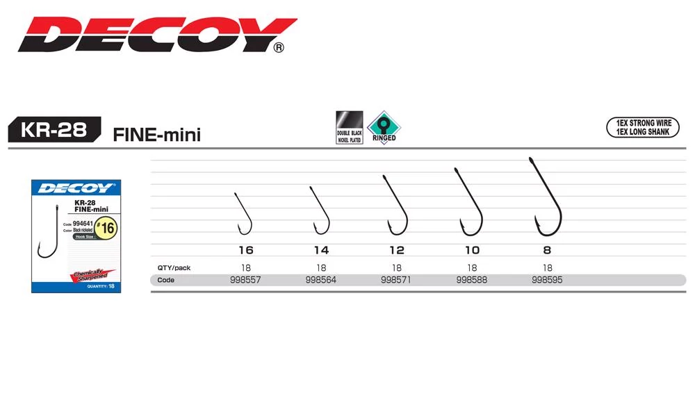 Decoy Worm KR-28 Fine Mini 10 horog 18db/csg