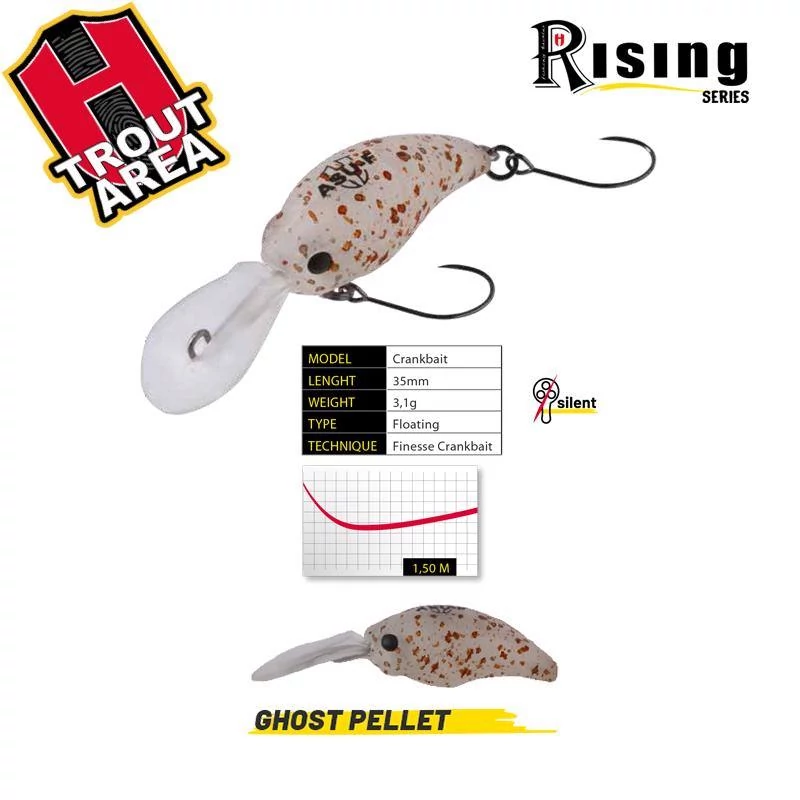 Herakles ASU 35F 3,5cm 3,1gr Ghost Pellet wobbler
