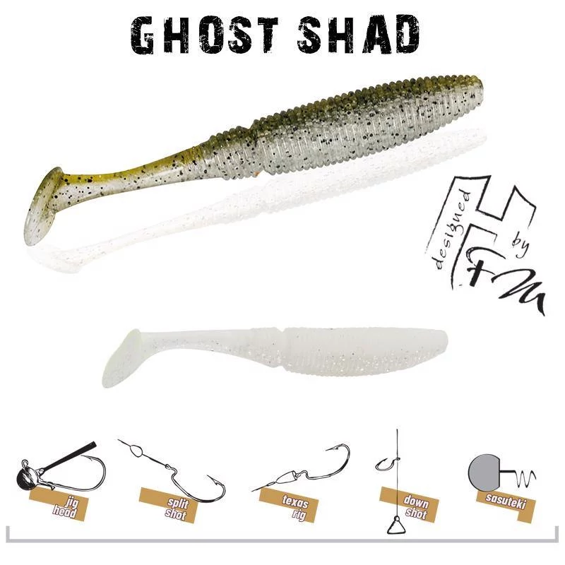 Herakles Ghost Shad 5cm White/Silver gumihal 8 db/csg