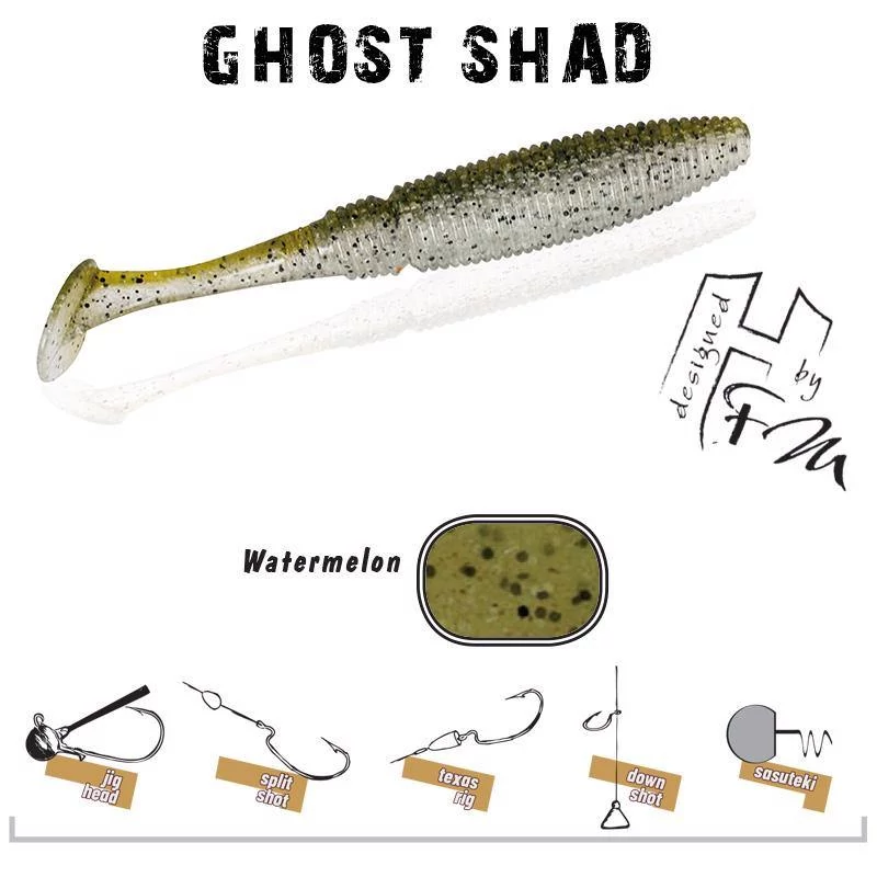Herakles Ghost Shad 10cm Watermelon gumihal 8 db/csg
