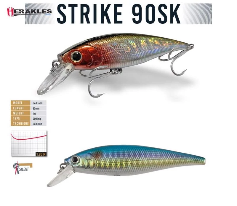 Herakles Strike 90SK 9cm 11gr Rainbow wobbler