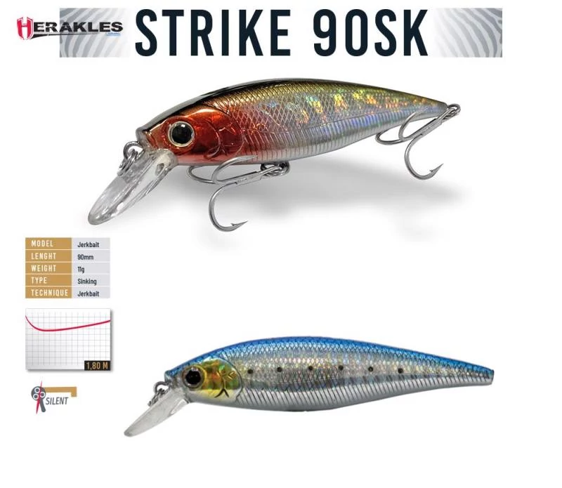Herakles Strike 90SK 9cm 11gr Sarda Chrome wobbler