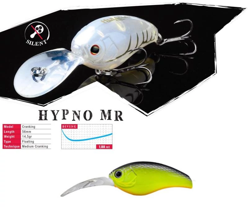 Herakles Hypno-MR F 5,6cm 14,5gr Chartreuse Black Back wobbler