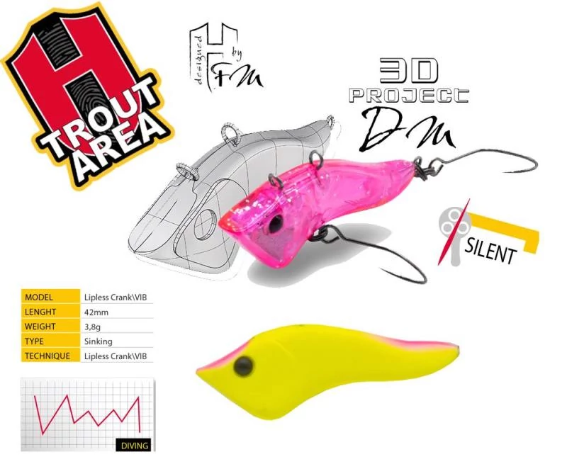 Herakles Hybrid S 4,2cm 3,8gr Chartreuse Pink Head wobbler