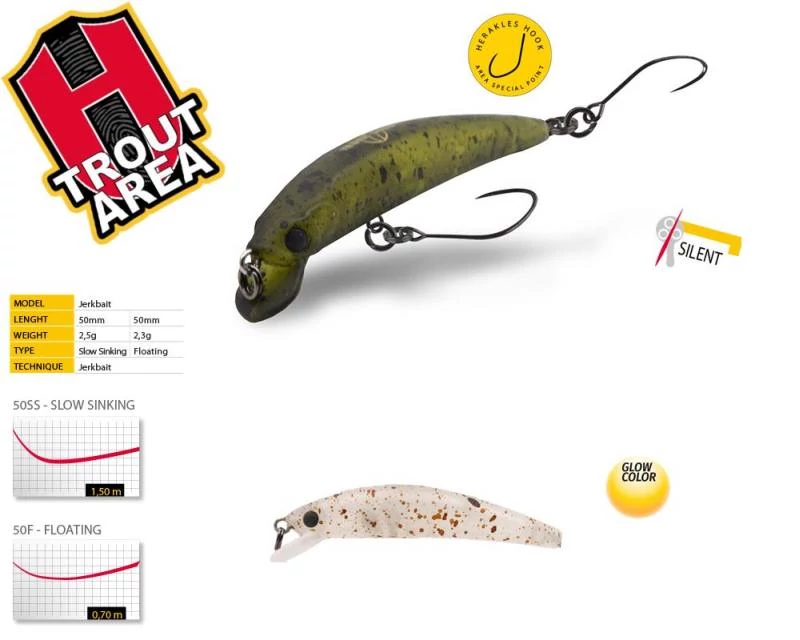 Herakles Teser 50F 5,0cm 2,3gr Ghost Pellet wobbler