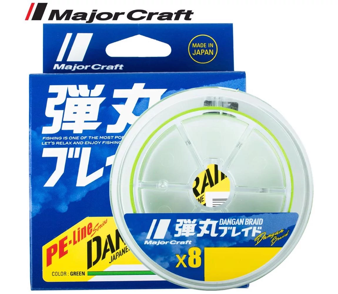 Major Craft Dangan Braid X8 150m 0,06mm 5,2kg #0,6 Fluo Light Green fonott zsinór