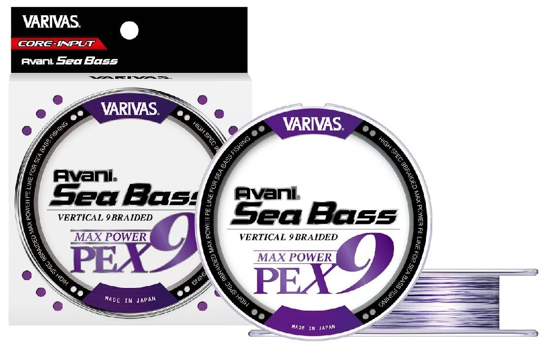 Varivas Avani Sea Bass Max Power PE X9 150m #1.2 25lbs white purple, fonott zsinór pergetéshez