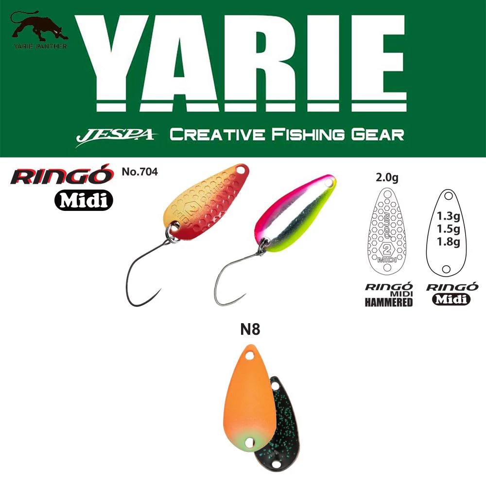 Yarie 704 Ringo Midi 1,8gr N8 AG Carrot/Black kanál villantó