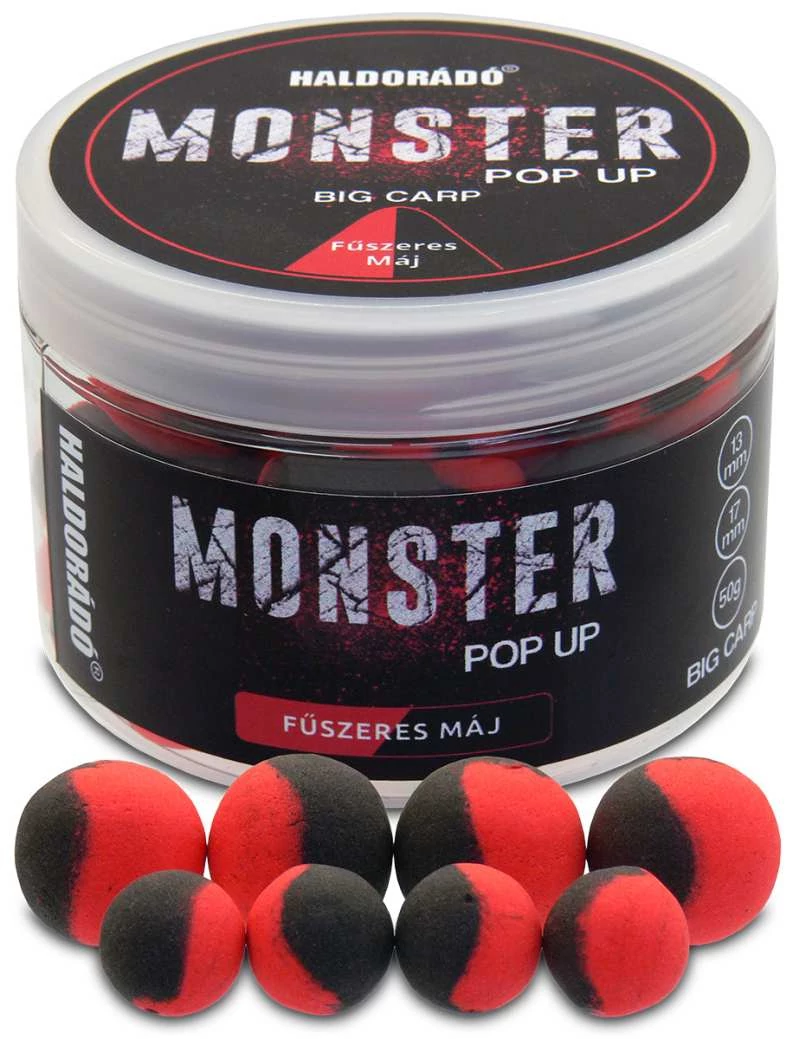 Haldorádó MONSTER Pop Up Big Carp 13, 17 mm  - Fűszeres Máj 50g