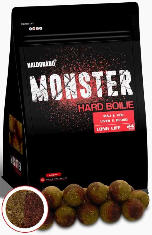 Haldorádó MONSTER Hard Boilie 24+ - Máj & Vér 700g
