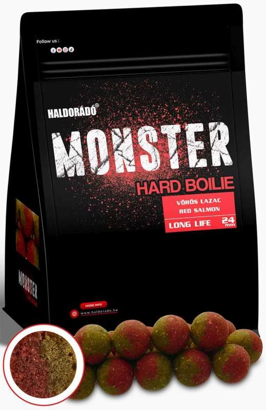 Haldorádó MONSTER Hard Boilie 24+ - Vörös Lazac 700g