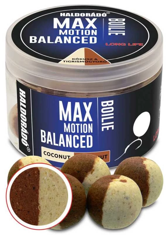 Haldorádó MAX MOTION Boilie Balanced 20 mm - Kókusz & Tigrismogyoró 70g