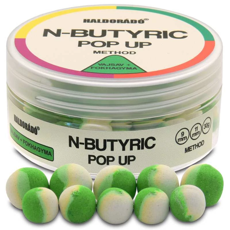 Haldorádó N-Butyric Pop Up Method 9, 11 mm - Vajsav + Fokhagyma 30g