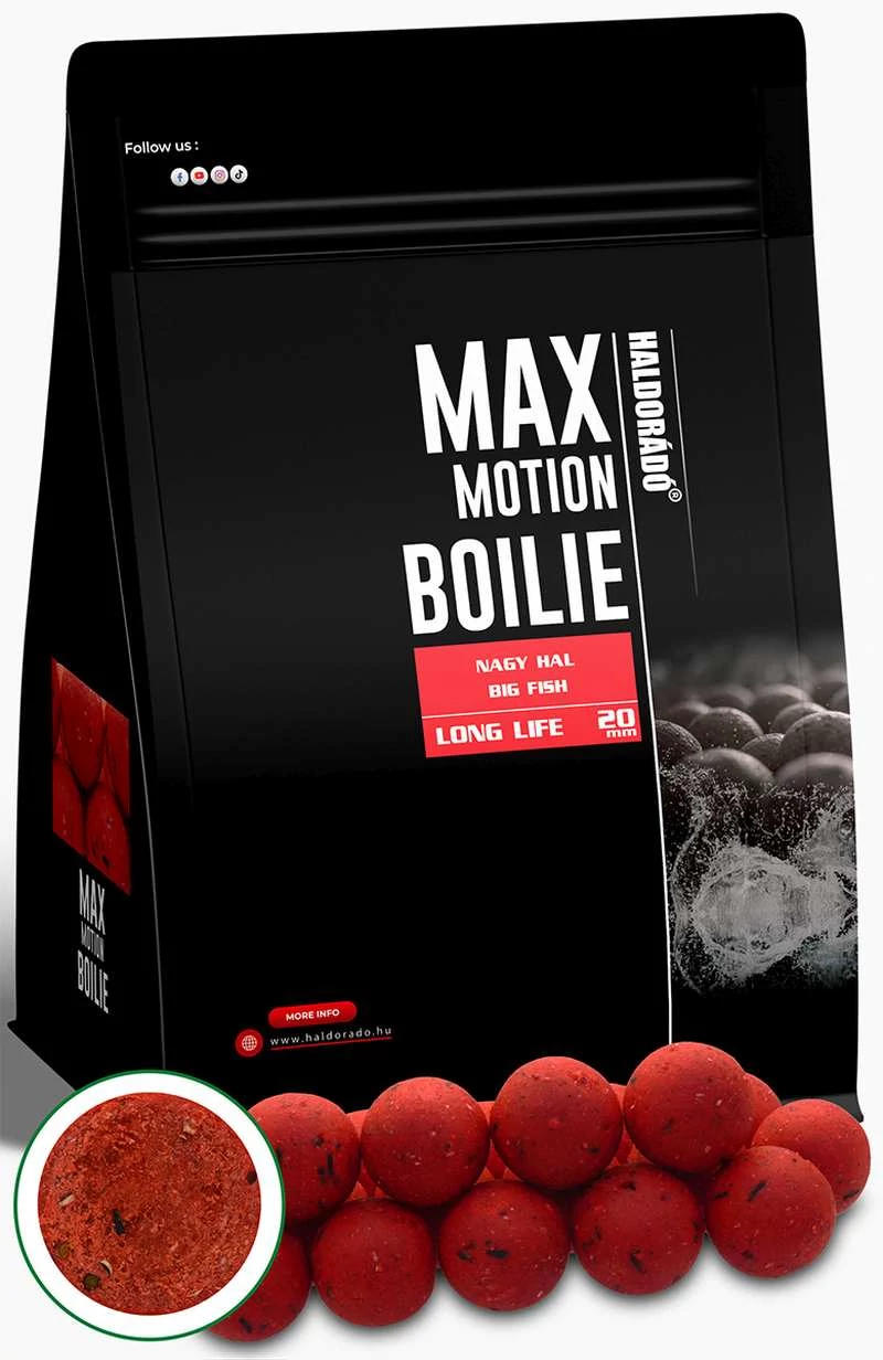 Haldorádó MAX MOTION Boilie Long Life 20 mm - Nagy Hal 800g