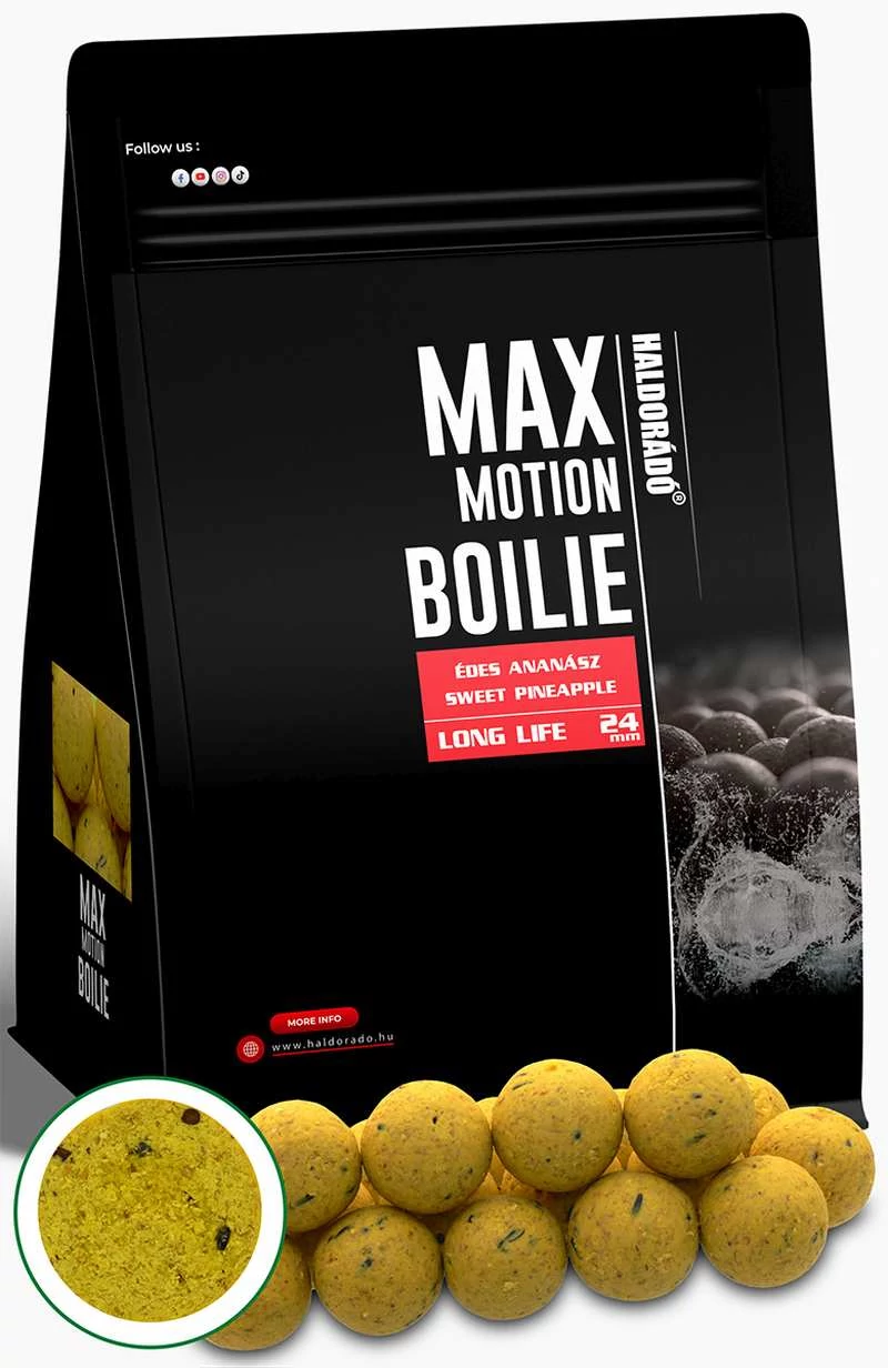 Haldorádó MAX MOTION Boilie Long Life 24 mm - Édes Ananász 800g