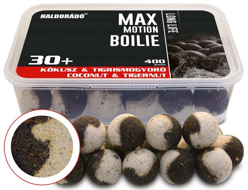 Haldorádó MAX MOTION Boilie Long Life 30+ mm - Kókusz & Tigrismogyoró 400g