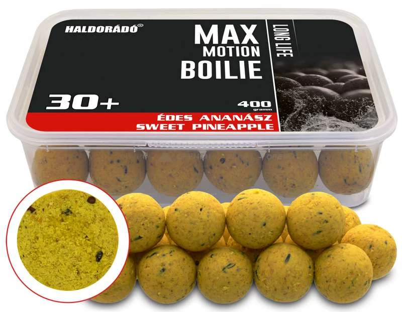 Haldorádó MAX MOTION Boilie Long Life 30+ mm - Édes Ananász 400g
