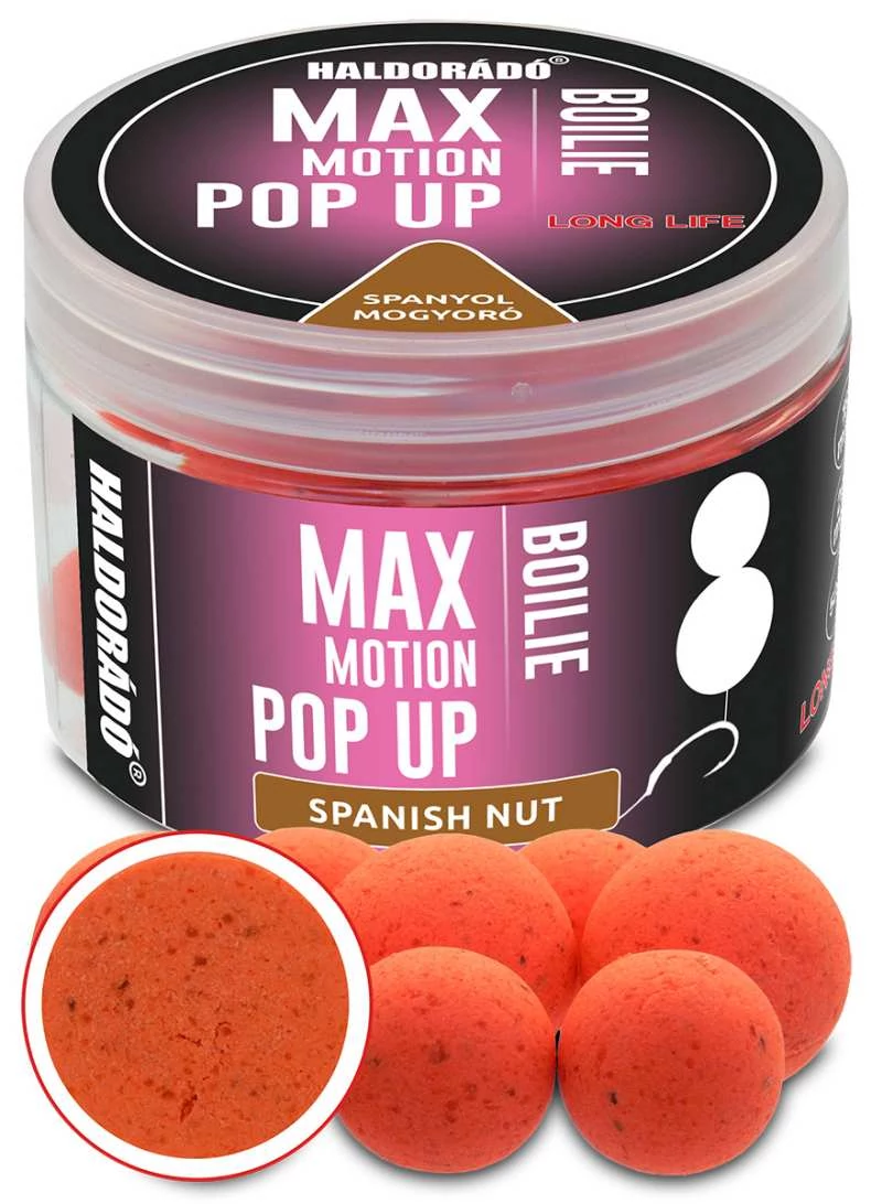 Haldorádó MAX MOTION Boilie Pop Up 16, 20 mm - Spanyol Mogyoró 50g