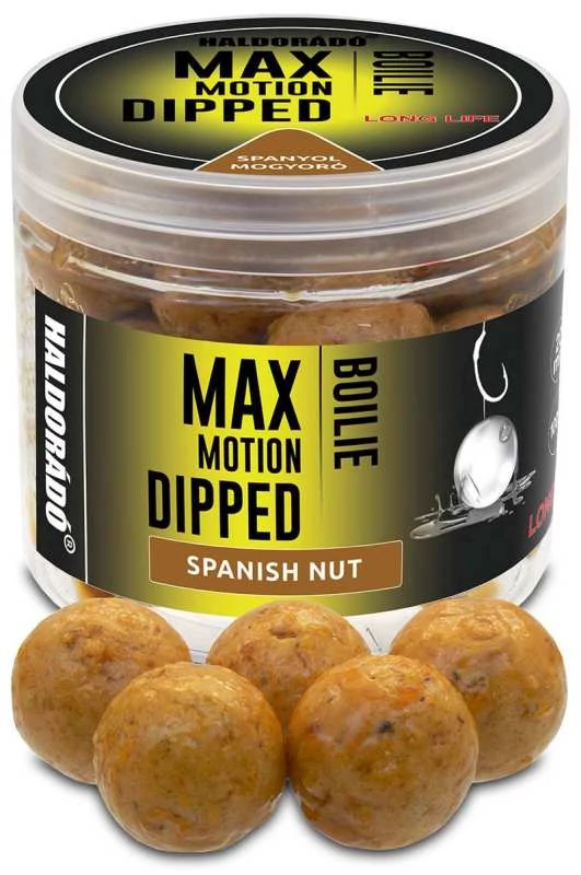 Haldorádó MAX MOTION Boilie Dipped 20 mm - Spanyol Mogyoró 80g