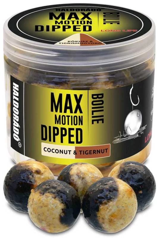 Haldorádó MAX MOTION Boilie Dipped 20 mm - Kókusz & Tigrismogyoró 80g