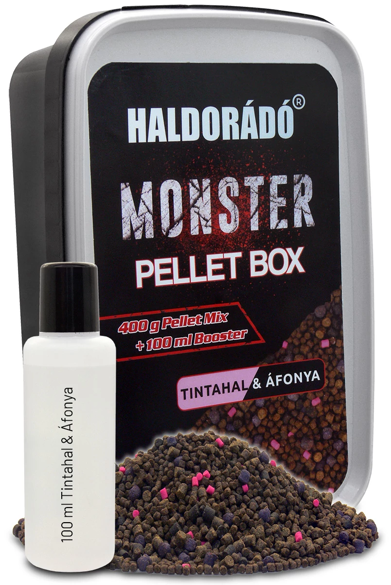Haldorádó MONSTER Pellet Box - Tintahal & Áfonya 400g