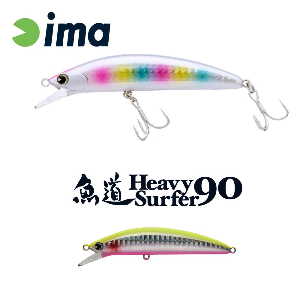 Ima Heavy Surfer 90HS 90mm 28g 112 Chart Back Pink Glow wobbler