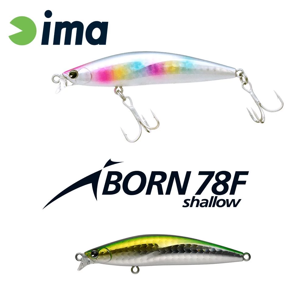 Ima Iborn 78F Shallow 78mm 8.5g 009 Green Back Shiner wobbler