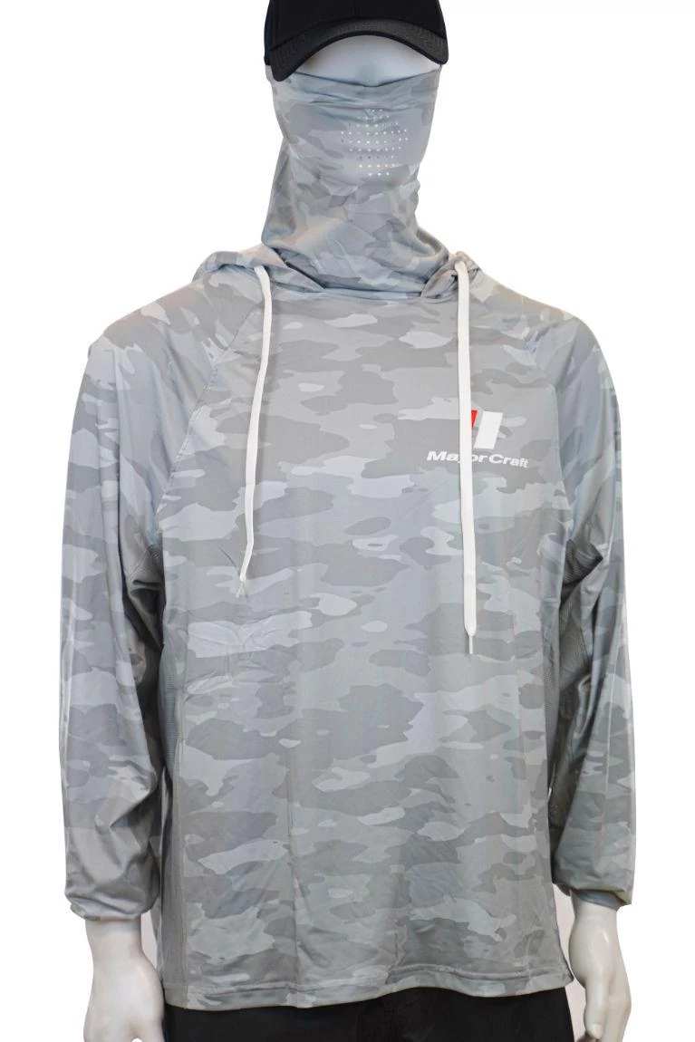 Major Craft Sun Protection Hoodie UV-álló kapucnis felső L Light Gray