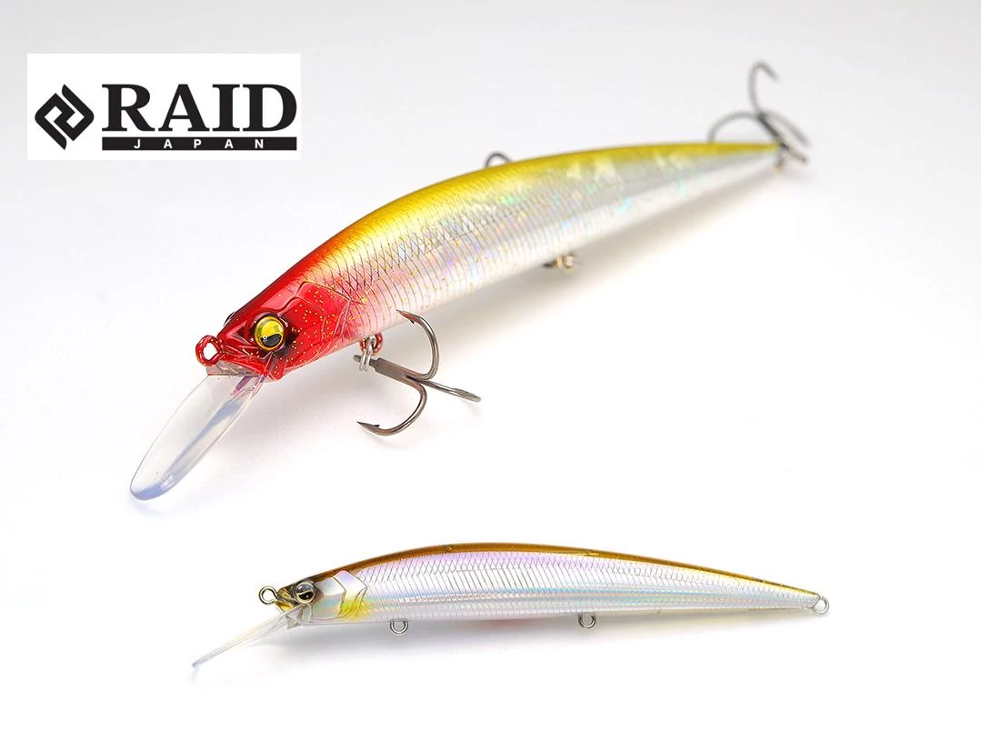 Raid Japan Level Minnow Plus 125mm 14g 001 Neon Wakasagi wobbler