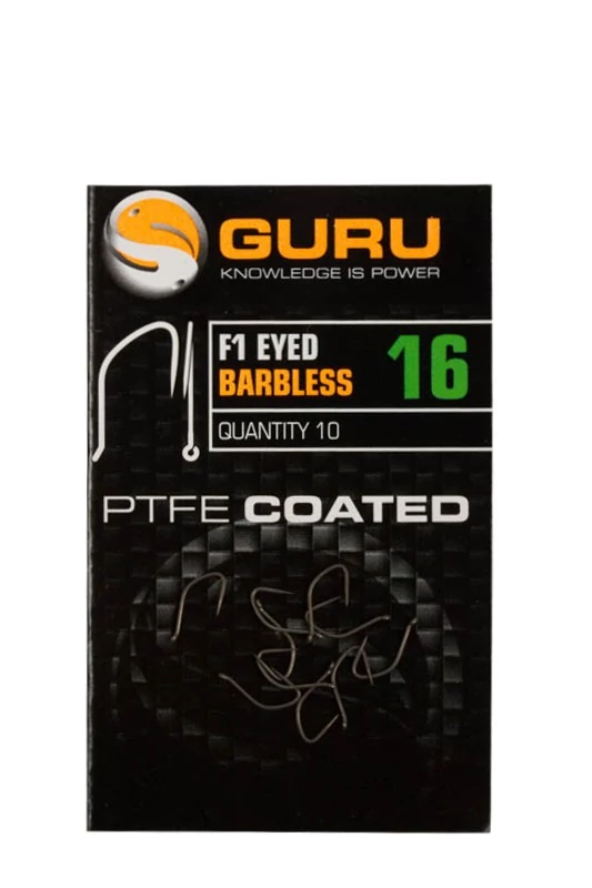 Guru F1 Eyed (füles) 16 szakáll nélküli horog, 10 db/csg