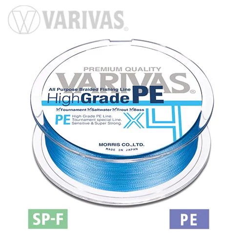 Varivas High Grade PE X4 Water Blue 150m #0,8 0,148mm 15lbs fonott zsinór