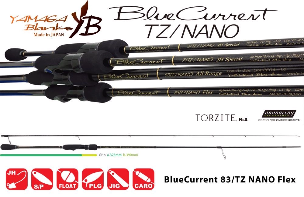 Yamaga Blanks Blue Current 83tz Nano Flex 2,52m 1,5-8g pergető horgászbot