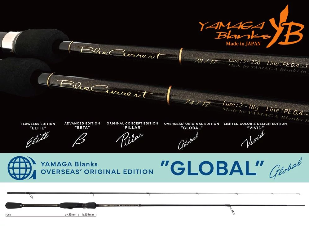 Yamaga Blanks Blue Current 74TZ Nano Global 2.240m 2-18gr pergető horgászbot